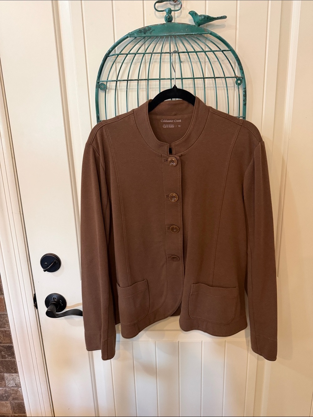 Coldwater Creek Women's Chocolate Brown Button Jacket